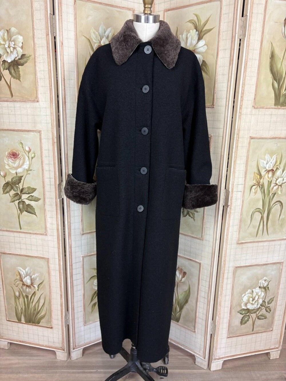 Vintage Hilary Radley Black Wool Coat